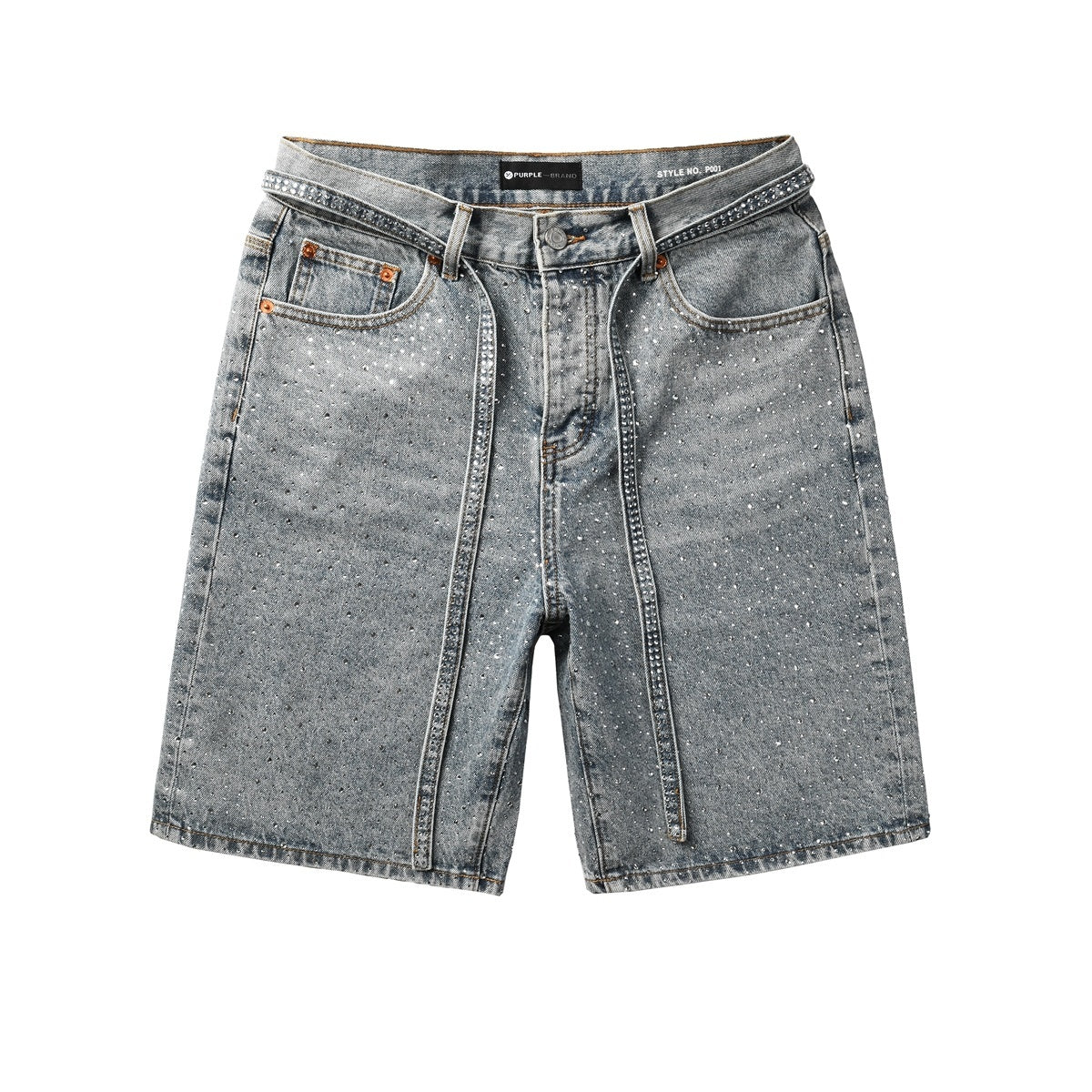 Purple Brand Rhinestone Shorts