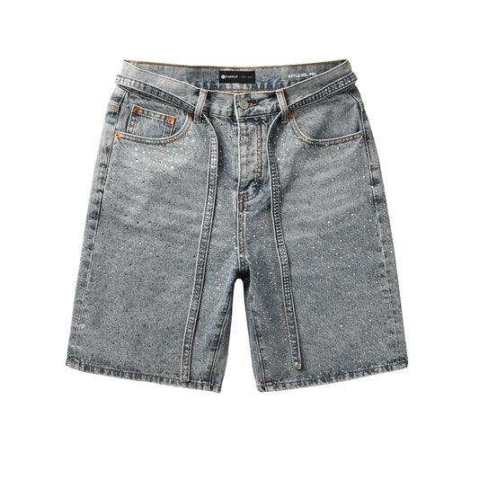 Purple Brand Rhinestone Shorts